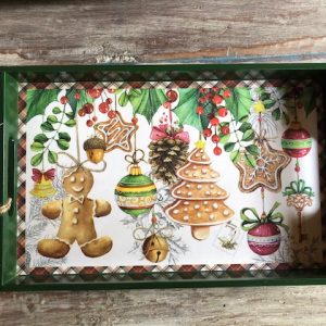 Holiday Treat theme decoupage Tray