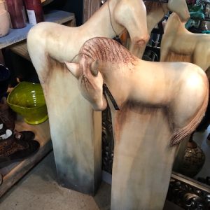 Pair Sculptured Horses