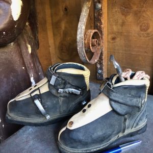 THE smallest leather ski boots!