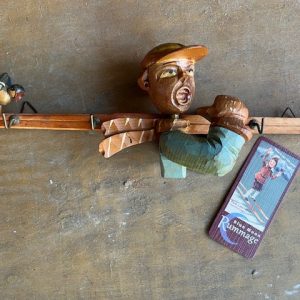 Skier Folk Art Key Holder